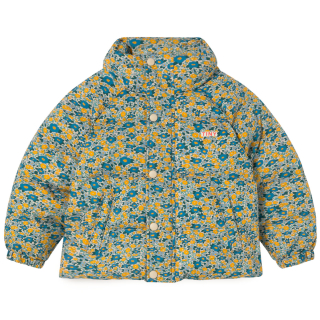 Tiny Cottons Winterjas Bloemenprint Blauw Geel