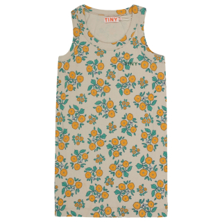 Tiny Cottons Jurk Beige/Oranje/Groen Bloemen