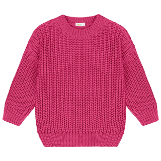 Yuki Gebreide Trui Roze Fuchsia