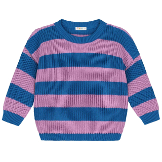 Yuki Gebreide Trui Blauw/Paars Strepen Cotton Candy