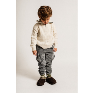 Baje Studio Cargobroek Grijs Rib Wez Grey Melange