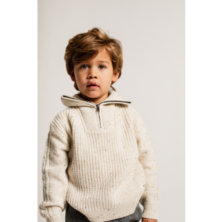 Baje Studio Gebreide Trui Creme Rits Lenn Sand Desert Multicolor