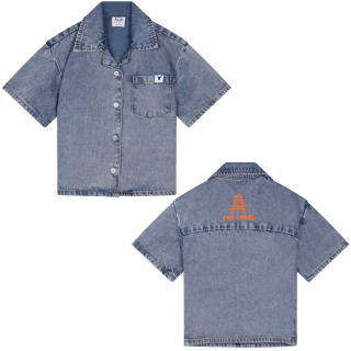 Alix Mini blouse blauw denim