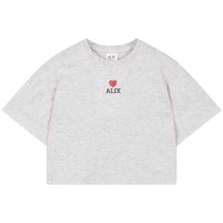 Alix Mini Cropped T-shirt Hart Grijs