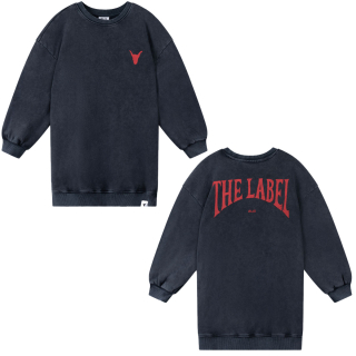 Alix Mini Jurk Donkergrijs/Rood The Label