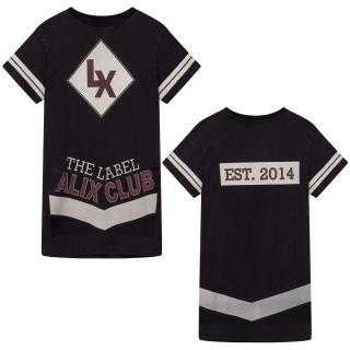 Alix Mini kids knitted t-shirt dress charcoal grey The Label Alix Club Pudilo