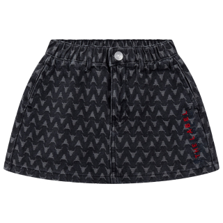 Alix Mini Rok Grijs/Rood Bull The Label