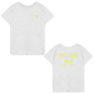 Alix Mini kids knitted tekst print t-shirt grijs The Label Alix bij Pudilo