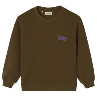American Vintage Evona sweater Bois Surteint voor kinderen met paars borstlogo