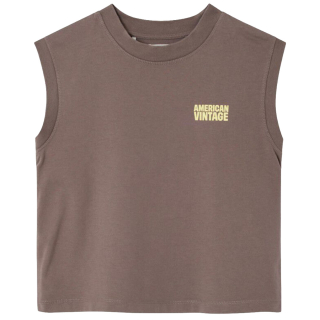 American Vintage tank top bruin cendre ash voor jongens en meisjes Enfant Gixy Debardeur Col zomercollectie Pudilo