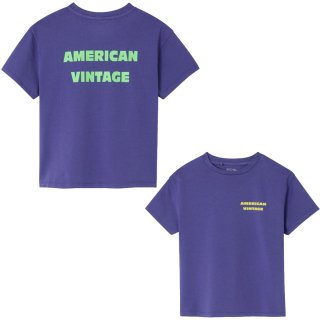 American Vintage T-shirt paars Myrtille voorkant