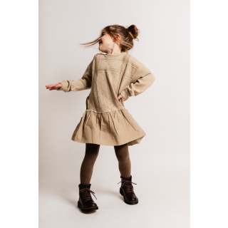 Baje Studio Jurk Beige Gebreid Hartjes Angi Sand Desert