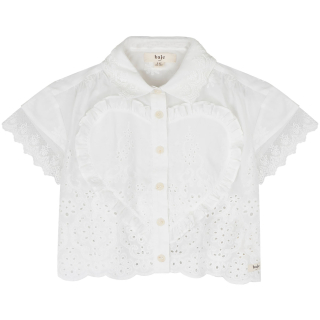 Baje Studio blouse creme hart pointelle louni off white