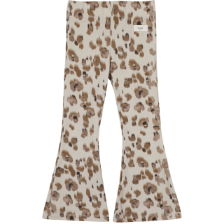 Baje Studio flared broek bruin beige panter saron meisjes flare legging
