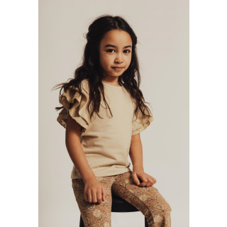 Baje Studio Flared Broek Bruin Bloemenprint