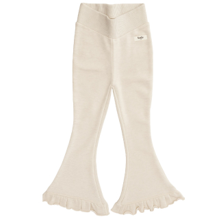 Baje Studio flared broek creme ruffle fyca creme melange