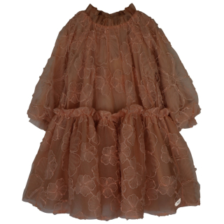 Baje Studio jurk copper brown geplooide taille