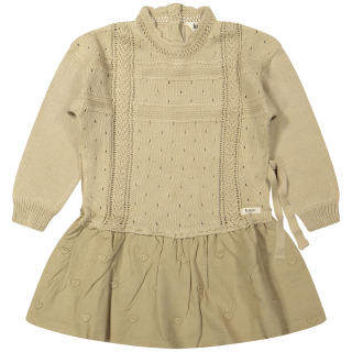 Baje Studio Jurk Beige Hartjes Angi Sand Desert