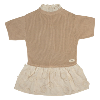 Baje Studio Jurk Beige Gebreid