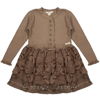 Baje Studio Jurk Bruin Bloemen Marieze Brown Cacao