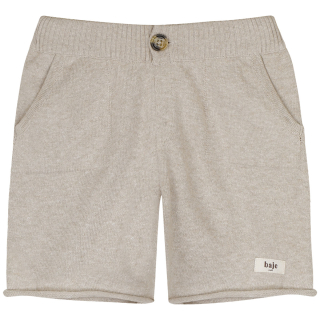 Baje Studio korte broek Sebastian sand melange beige jongens short met comfortabele tailleband en steekzakken.