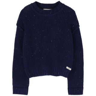 Baje Studio lowe sweater blue gebreid detail jongens