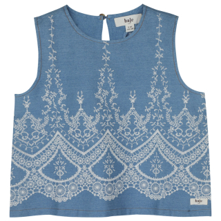 Baje Studio Maia top blauw broderie