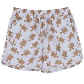 baje studio zwembroek blauw bruin schildpad print jongen voorzijde