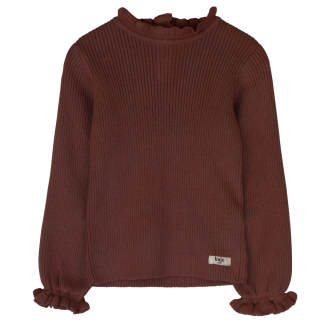 Baje Studio longsleeve Nula copper brown ribdetail