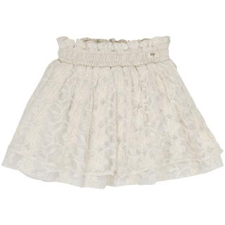 Baje Studio rok creme bloemen tule mira white coconut met luxe geborduurde bloemen en gelaagde tule look.