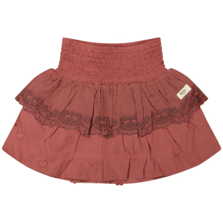 Baje Studio Rok Rood Kant Hartjes Paige Red Maroon