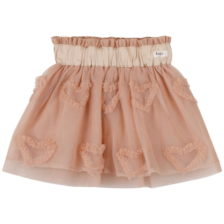 Baje Studio rok rose hartjes tule cedeira rose cafe met elastische tailleband en 3D hartjes.
