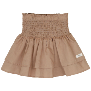 Baje Studio rok roze ruffle yesa rose cafe met gesmokte tailleband en gelaagde rok voor meisjes.