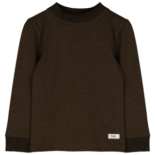 Baje Studio longsleeve Stoney brown choco ronde hals detail