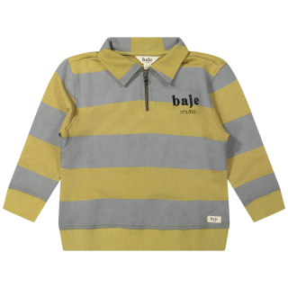 Baje Studio Sweater Grijs/Groen Rits Kraag Morlon Grey Steel