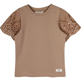 Baje Studio t-shirt bruin broderie bless brown coconut
