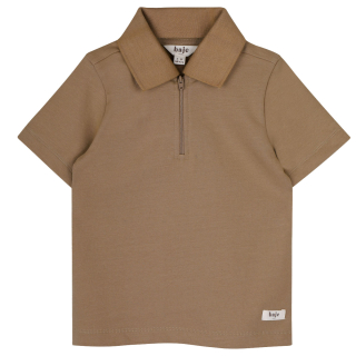 Baje Studio T-shirt Bruin Polo Kraag En Rits Hervas Brown Coconut