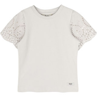 Baje Studio t-shirt creme broderie bless white coconut