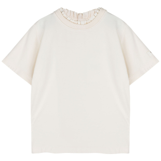 Baje Studio T-shirt Creme Ruffle Kraag Almeria White Coconut