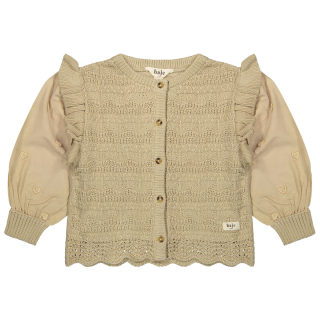 Baje Studio Vest Beige Gehaakt Hartjes Morgins Sand Desert