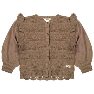 Baje Studio Vest Bruin Gehaakt Hartjes Morgins Brown Cacao