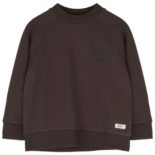 Baje Studio sweater Willow brown choco borst logo detail
