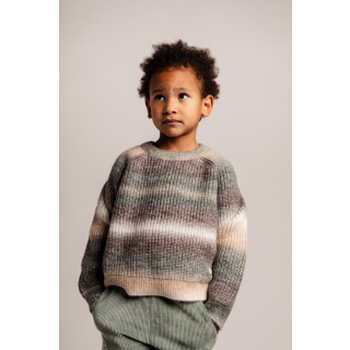 Baje Studio Gebreide Trui Grijs/Groen/Bruin Bern Grey Melange Mulitcolor