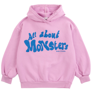 Bobo Choses Hoodie All About Monsters Roze