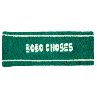 Bobo Choses hoofdband groen met logoprint badstof