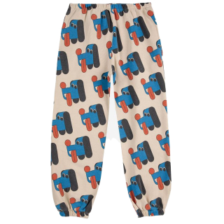 Bobo Choses Joggingbroek Beige/Blauw/Rood Hondjes
