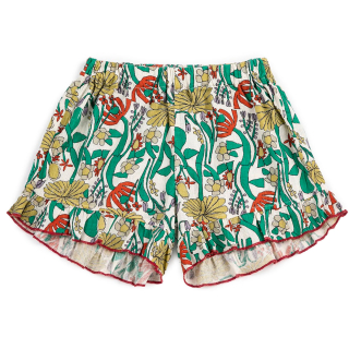 Bobo Choses Korte Broek Beige Bloemen Ruffle