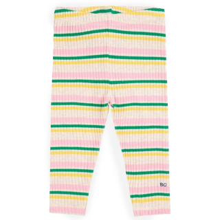 Bobo Choses Legging Beige/Groen/Roze Strepen