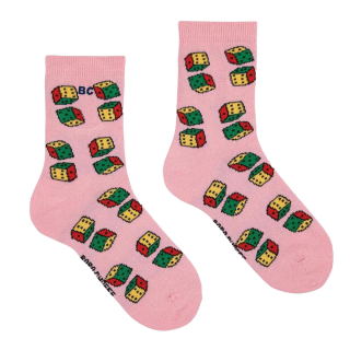 Bobo Choses Sok Roze/Groen/Geel Dobbelstenen