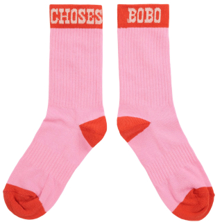 Bobo Choses Sokken Logo Roze Rood